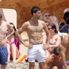 Novak Djokovic enterre sa vie de garçon entouré de ses amis, le 11 juin 2014 à Ibiza