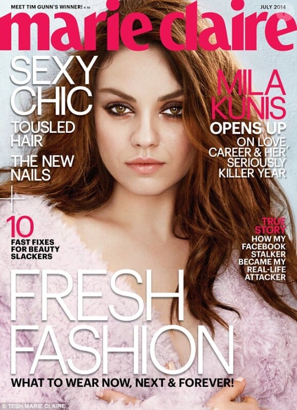 Mila Kunis en couverture du magazine "Marie Claire", daté du 24 juin 2014.