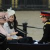 La duchesse de Cambridge, la duchesse de Cornouailles et le prince Harry en landau lors de la parade Trooping the Colour marquant le 14 juin 2014 la célébration solennelle des 88 ans de la souveraine, Elizabeth II