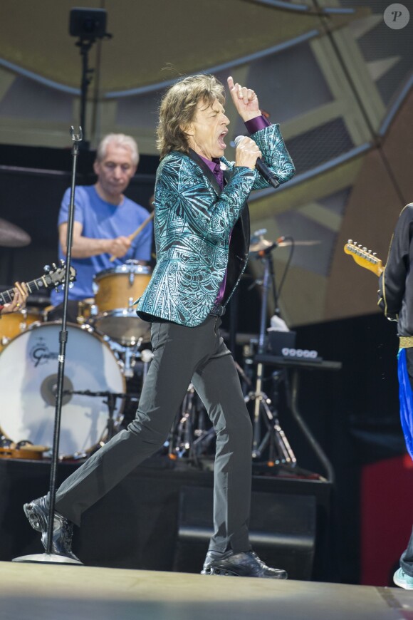Mick Jagger lors du concert des Rolling Stones au Stade de France à Paris, le 13 juin 2014.