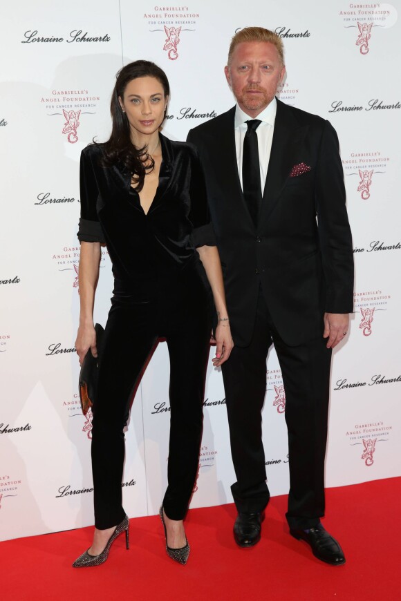 Boris Becker et sa femme Lilly Kerssenberg lors de la soirée de gala "The Gabrielle 2014" à Londres le 7 mai 2014