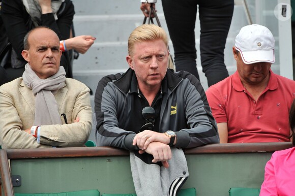 Boris Becker lors des Internationaux de France de tennis de Roland Garros à Paris, le 1er juin 2014