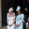 La comtesse Sophie de Wessex et Kate Middleton, duchesse de Cambridge, côte à côte lors du service annuel de l'ordre de la jarretière, le 16 juin 2014 à la chapelle Saint George à Windsor.