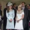 Kate Middleton, duchesse de Cambridge, et la comtesse Sophie de Wessex lors du service annuel de l'ordre de la jarretière, le 16 juin 2014 à la chapelle Saint George à Windsor.