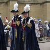 Le prince William et le prince Charles lors du service annuel de l'ordre de la jarretière, le 16 juin 2014 à la chapelle Saint George à Windsor.