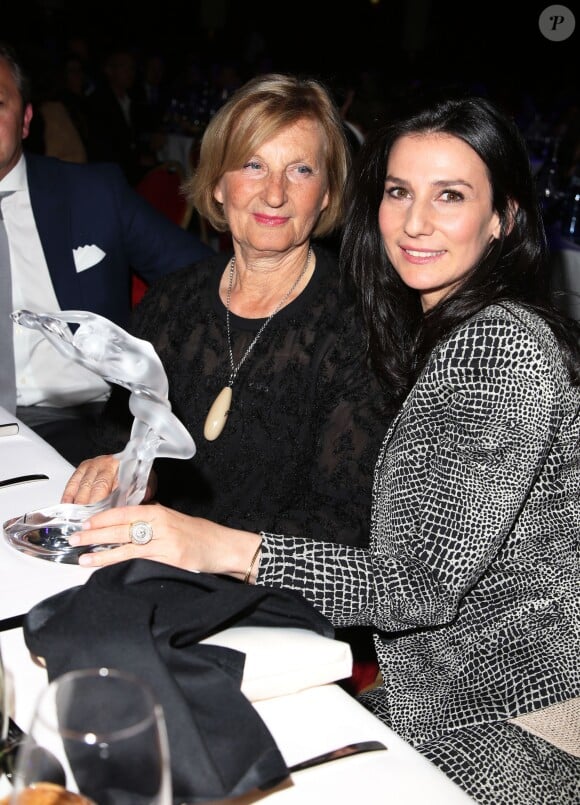 Marie-Odile Amaury (présidente du groupe Amaury) et Marie Drucker - 11e édition du Prix Trofémina à la salle Wagram à Paris le 16 juin 2014.