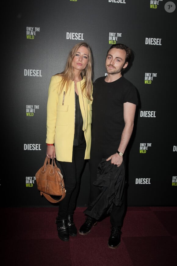 Jules Pélissier et sa compagne Marie Quentin - Soirée de lancement du nouveau parfum Diesel "Only The Brave Wild" avec un concert de Woodkid, à l'Olympia à Paris, le 17 juin 2014.