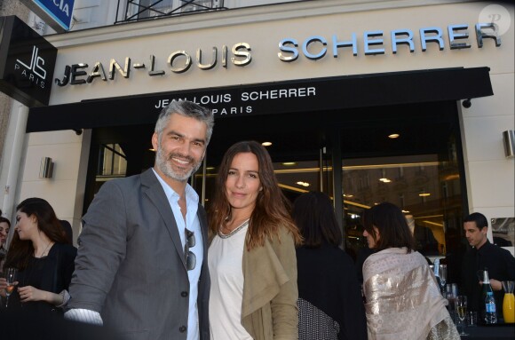 François Vincentelli, Zoé Felix - Inauguration de la nouvelle boutique Jean-Louis Scherrer au 111, rue du Faubourg-Saint-Honoré à Paris, le 19 juin 2014.
