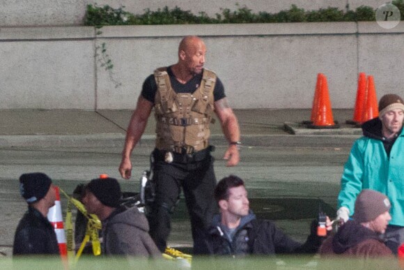 Dwayne 'The Rock' Johnson sur le tournage de Fast & Furious 6 à Atlanta, le 20 novembre 2013.