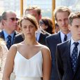  Pauline Ducruet, Louis Ducruet, Pierre Casiraghi et Andrea Casiraghi lors de l'inauguration du Yacht-Club de Monaco, le 20 juin 2014 au port Hercule de Monaco 