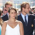  Pauline Ducruet, Pierre Casiraghi et Andrea Casiraghi lors de l'inauguration du Yacht-Club de Monaco, le 20 juin 2014 au port Hercule de Monaco 
