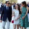 Gad Elmaleh, Charlotte Casiraghi et la princesse Alexandra de Hanovre lors de l'inauguration du Yacht-Club de Monaco, le 20 juin 2014 au port Hercule de Monaco