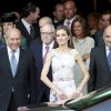 La reine Letizia d'Espagne inaugure en solo la nouvelle exposition sur l'artiste Le Greco au musée national du Prado à Madrid, le 23 juin 2014.