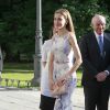 La reine Letizia d'Espagne inaugure la nouvelle exposition sur l'artiste Le Greco au musée national du Prado à Madrid, le 23 juin 2014.