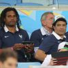 Christian Karembeu, Raï, Bernard Diomède lors du match de l'équipe de France face à l'Equateur, le 25 juin 2014 au stade Maracanã de Rio
