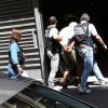 Les suspects dans l'affaire du meurtre d'Hélène Pastor arrivent au palais de justice de Marseille, le 27 juin 2014.
