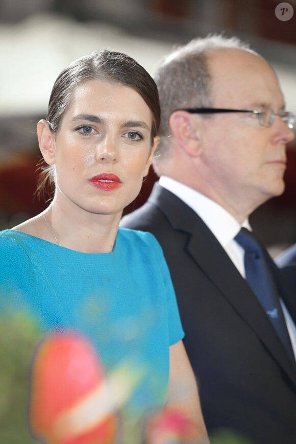 Le prince Albert II de Monaco et Charlotte Casiraghi - Jumping international de Monte-Carlo - Longines Global Champions Tour, le 28 juin 2014.