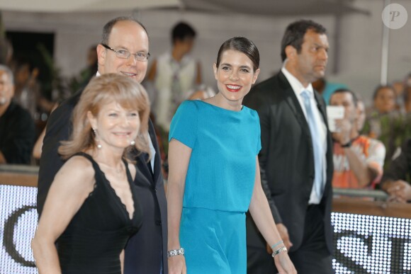 Le prince Albert II de Monaco et Charlotte Casiraghi - Jumping international de Monte-Carlo - Longines Global Champions Tour, le 28 juin 2014.