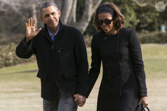 Barack Obama et Michelle Obama à la Maison Blanche le 9 mars 2014 à Washington