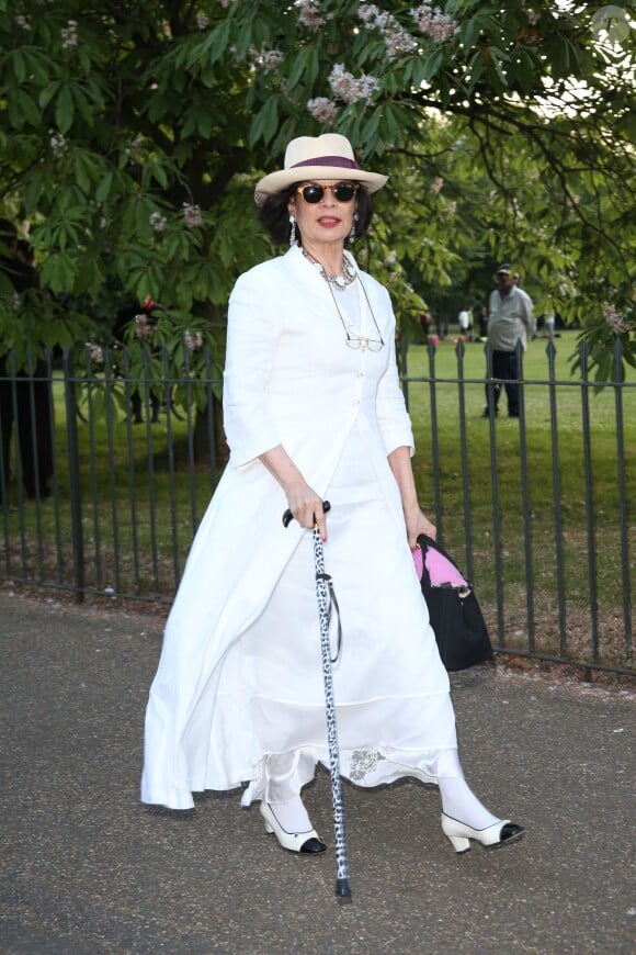 Bianca Jagger assiste à la Summer Party annuelle de la Serpentine Gallery. Londres, le 1er juillet 2014.