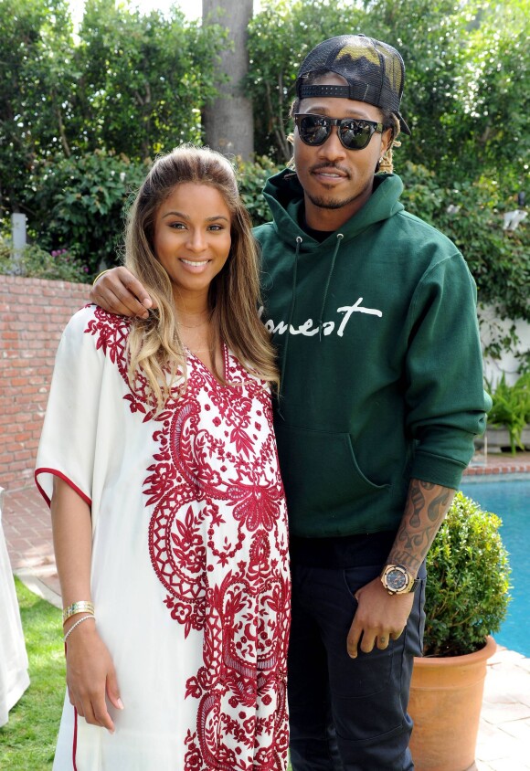 Ciara et son fiancé le rappeur Future lors de sa baby shower à Los Angeles, le 22 mars 2014.