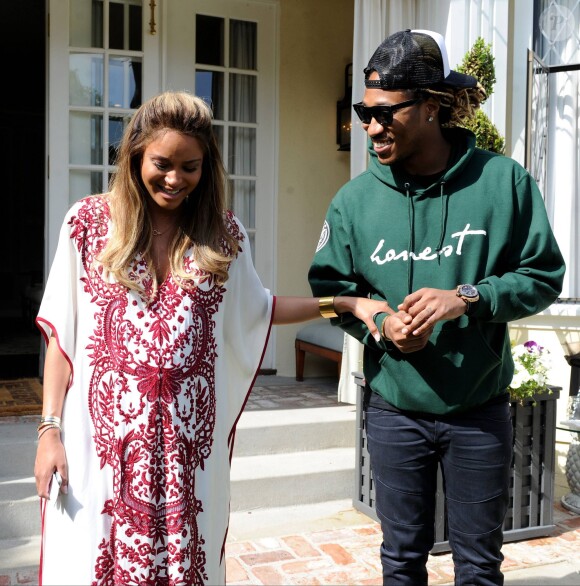 Ciara et son fiancé le rappeur Future lors de sa baby shower à Los Angeles, le 22 mars 2014.