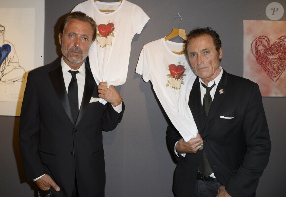 Franck Ros et Gilbert Ros - Vente aux enchères "Les Coeurs des Créateurs" chez Christie's au profit de la Chaîne de l'Espoir à Paris le 3 juillet 2014.