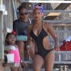 Christina Milian et sa fille Violet passent la journée sur une plage à Malibu, Los Angeles, le 04 Juillet 2014