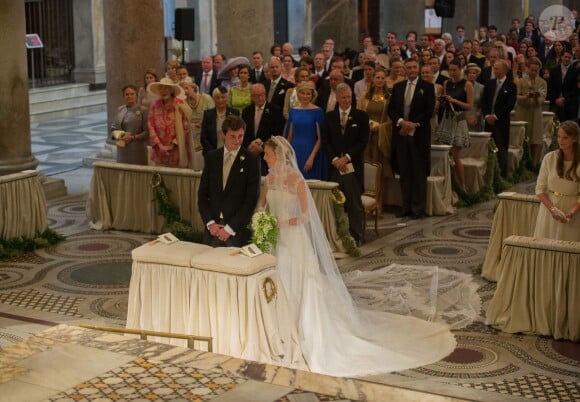 Mariage du Prince Amedeo de Belgique et Elisabetta Maria Rosboch von Wolkenstein. Les amoureux se sont dit oui à Rome le 5 juillet 2014  -