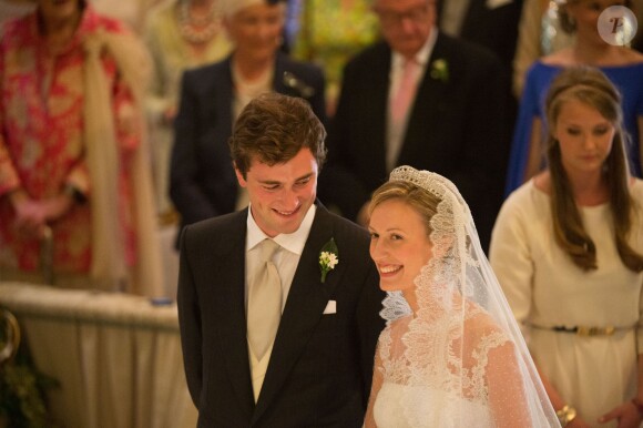 Mariage du Prince Amedeo de Belgique et Elisabetta Maria Rosboch von Wolkenstein. Les amoureux se sont dit oui à Rome le 5 juillet 2014  -