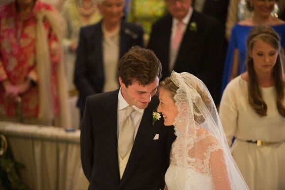 Mariage du Prince Amedeo de Belgique et Elisabetta Maria Rosboch von Wolkenstein. Les amoureux se sont dit oui à Rome le 5 juillet 2014  -