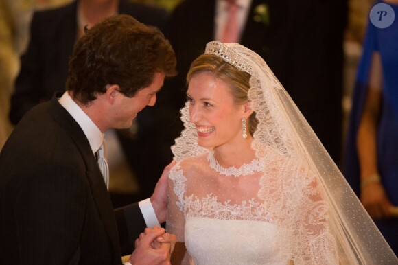 Mariage du Prince Amedeo de Belgique et Elisabetta Maria Rosboch von Wolkenstein. Les amoureux se sont dit oui à Rome le 5 juillet 2014  -