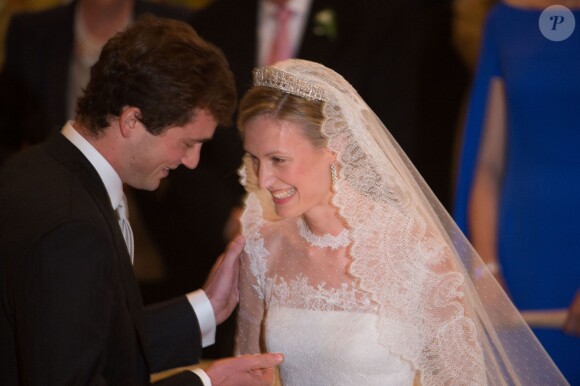 Mariage du Prince Amedeo de Belgique et Elisabetta Maria Rosboch von Wolkenstein. Les amoureux se sont dit oui à Rome le 5 juillet 2014  -