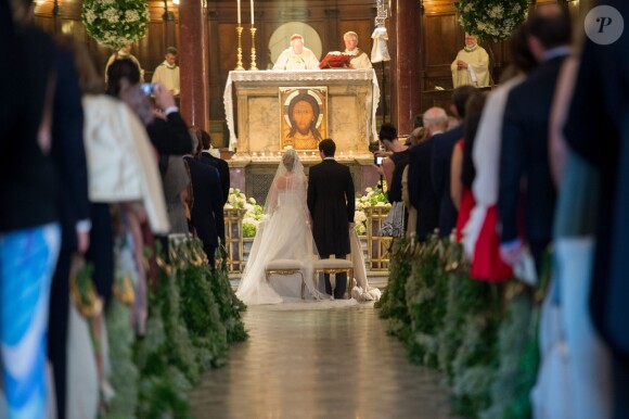 Mariage du Prince Amedeo de Belgique et Elisabetta Maria Rosboch von Wolkenstein. Les amoureux se sont dit oui à Rome le 5 juillet 2014  -