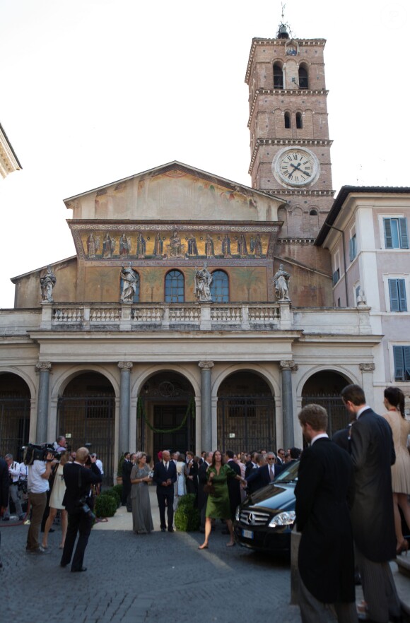 Basilique de Santa Maria in Trastevere - Mariage du Prince Amedeo de Belgique et de Elisabetta Maria Rosboch von Wolkenstein, à la basilique de Santa Maria à Trastevere, Rome, Italie le 5 juillet 2014.