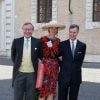 Prince Jean de Luxembourg,sa femme Diane de Guerre et le Prince Guillaume de Luxembourg - Mariage du Prince Amedeo de Belgique et de Elisabetta Maria Rosboch von Wolkenstein, à la basilique de Santa Maria à Trastevere, Rome, Italie le 5 juillet 2014.
