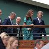 Kate Middleton arrive à Wimbledon pour assister à la finale homme entre Roger Federer et Novak Djokovic, le 6 juillet 2014.