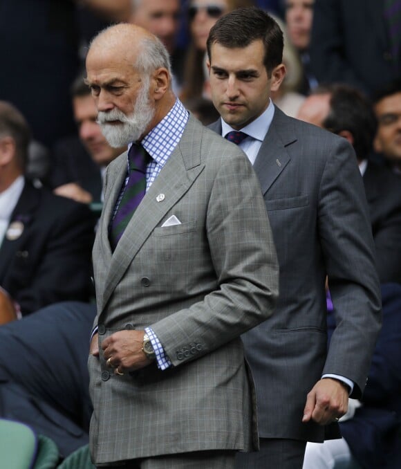 Le prince Michael de Kent assiste à la finale homme, à Wimbledon,  entre Roger Federer et Novak Djokovic, le 6 juillet 2014.