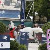 Charlotte Casiraghi tombe de son cheval lors du Paris Eiffel Jumping, présenté par Gucci, au Champ de Mars à Paris le 6 juillet 2014.