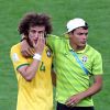 Thiago Silva et David Luiz après le match contre l'Allemagne (défaite 7-1) à Belo Horizonte le 8 juillet.