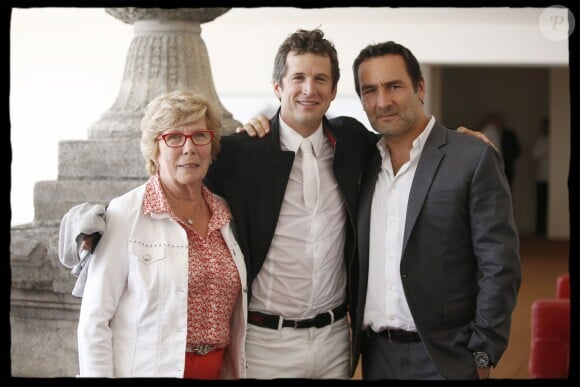 Exclusif - Guillaume Canet et sa mère, Gilles Lellouche - Premier jour du Paris Eiffel Jumping présenté par Gucci, septième étape du Longines Global champions tour, à Paris le 4 juillet 2014.
