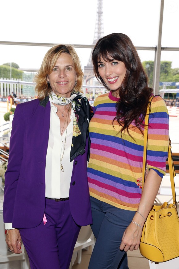 Exclusif - Virginie Coupérie-Eiffel et Nolwenn Leroy - Deuxième jour du Paris Eiffel Jumping présenté par Gucci, septième étape du Longines Global Champions Tour, à Paris le 5 juillet 2014.