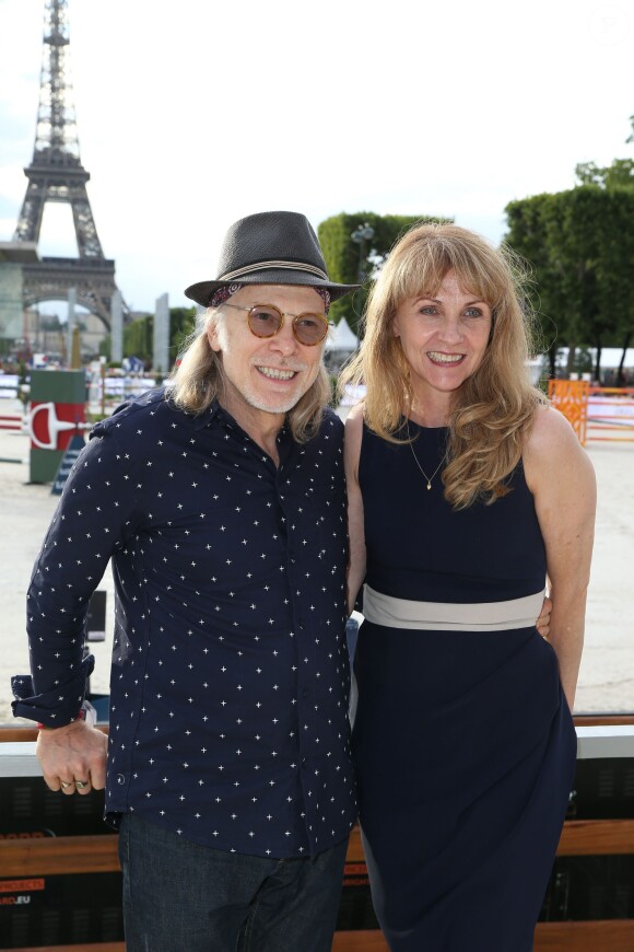 Exclusif - Elliott Murphy et sa femme Suzy - Deuxième jour du Paris Eiffel Jumping présenté par Gucci, septième étape du Longines Global Champions Tour, à Paris le 5 juillet 2014.