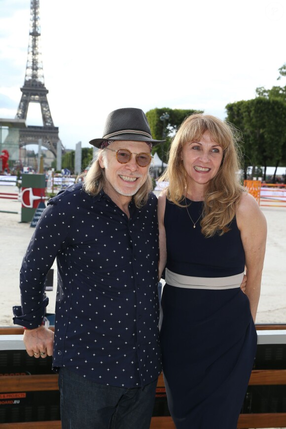 Exclusif - Elliott Murphy et sa femme Suzy - Deuxième jour du Paris Eiffel Jumping présenté par Gucci, septième étape du Longines Global Champions Tour, à Paris le 5 juillet 2014.
