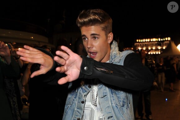 Justin Bieber lors de la soirée Roberto Cavalli à Cannes le 21 mai 2014