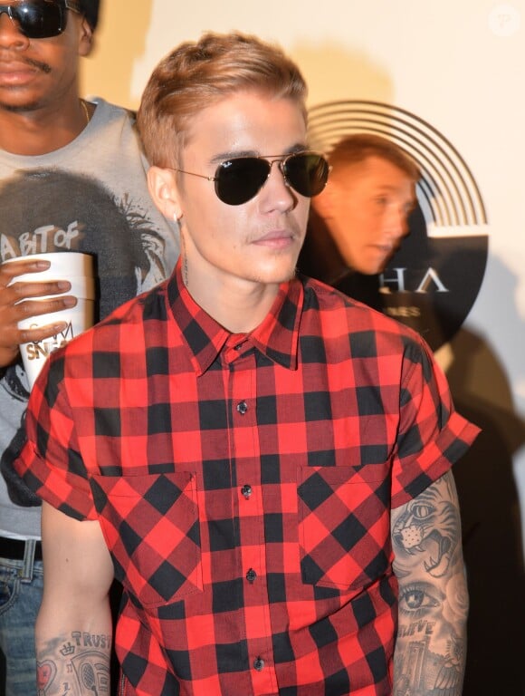 Justin Bieber lors du showcase de Rick Ross au Gotha Club de Cannes le 19 mai 2014