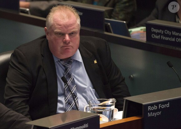 Le maire Rob Ford durant le conseil municipal de Toronto (Canada) le 14 novembre 2013.