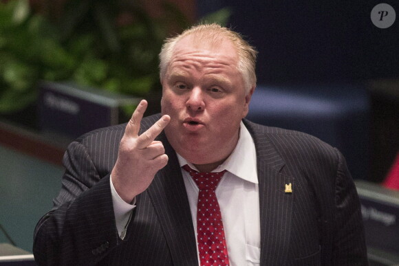 Le maire Rob Ford durant le conseil municipal de Toronto (Canada) le 30 janvier 2014.