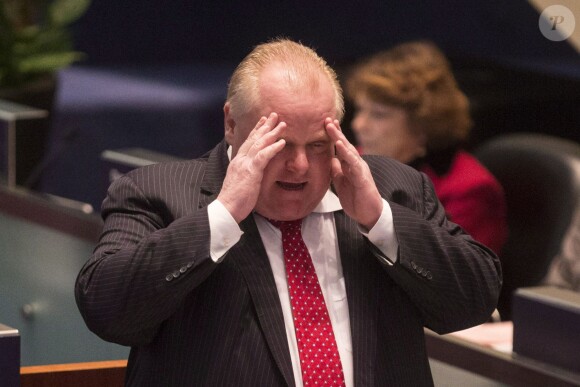 Rob Ford s'exprime au conseil municipal de Toronto, le 30 janvier 2014.