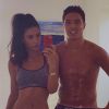 Samir Nasri après le sport avec sa belle Anara Atanes le 9 juillet 2014.